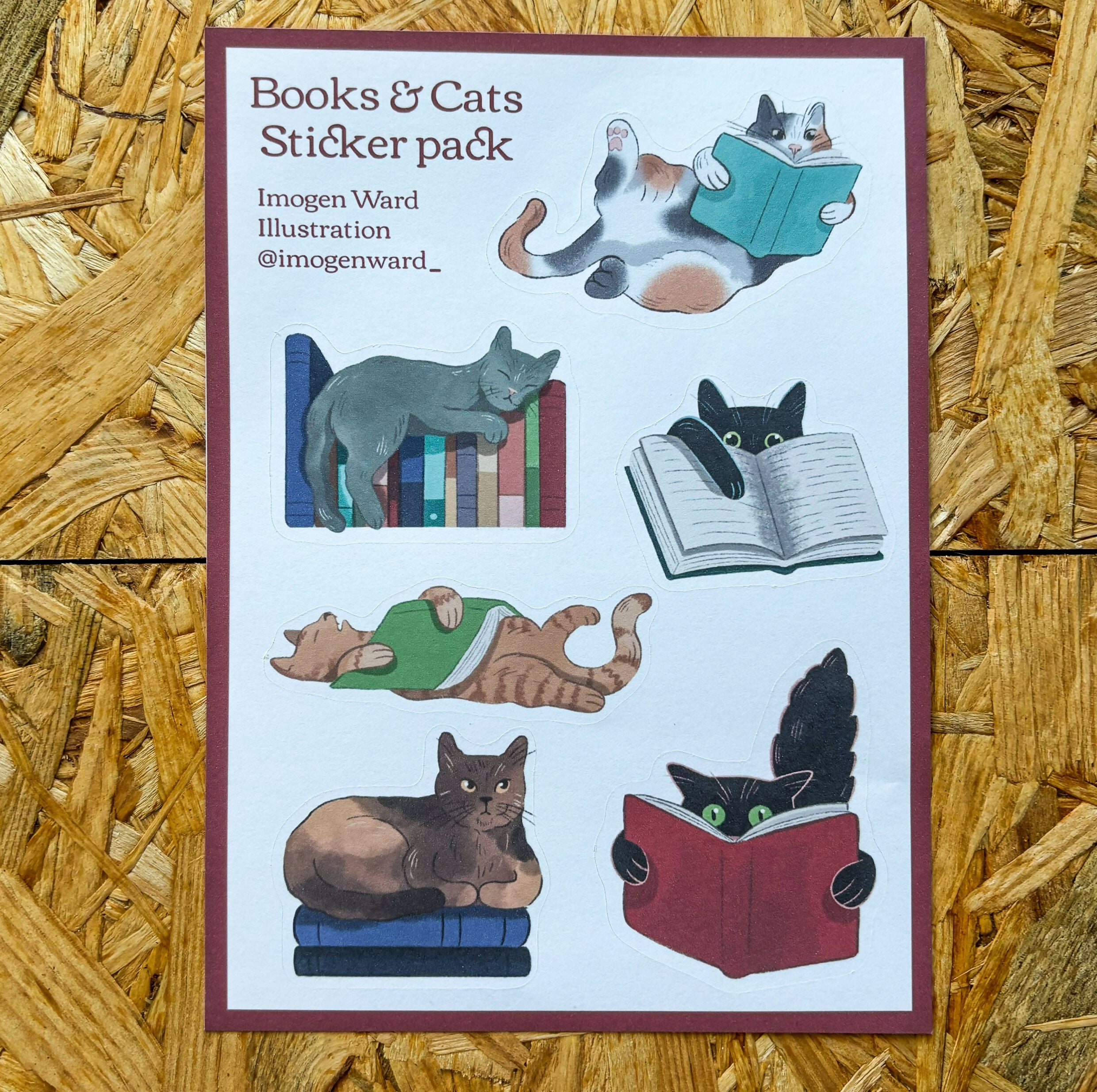 Cats and Books! Sticker Sheet