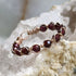 Handmade Rose Gold Vermeil Garnet Beaded Ring Size O1/2
