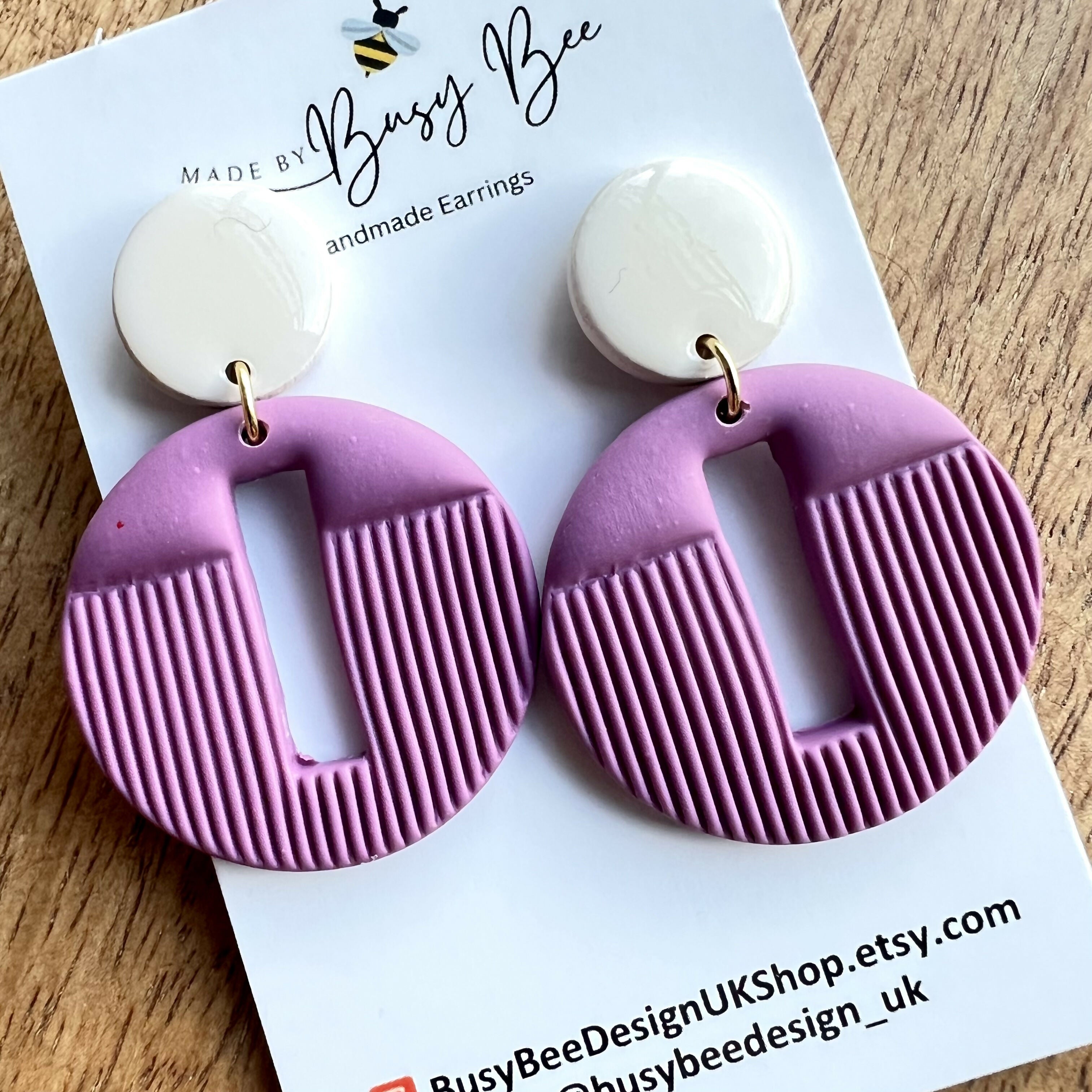 Textured Statement Dangle Earrings – Polymer Clay Circle Drop Earrings, Modern Geometric Earrings, Handmade Clay Jewellery