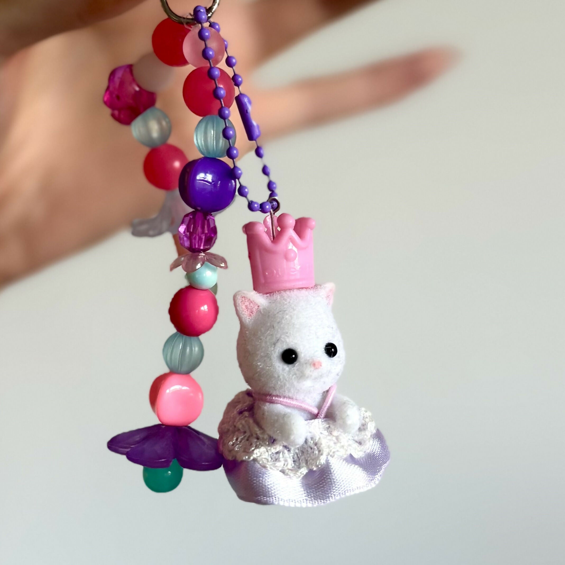 Princess Cat Felt Keyring