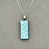Ice Blue Dichroic Fused Glass Pendant with Silver Plated Chain - Handmade by Jade Tapson Glass.