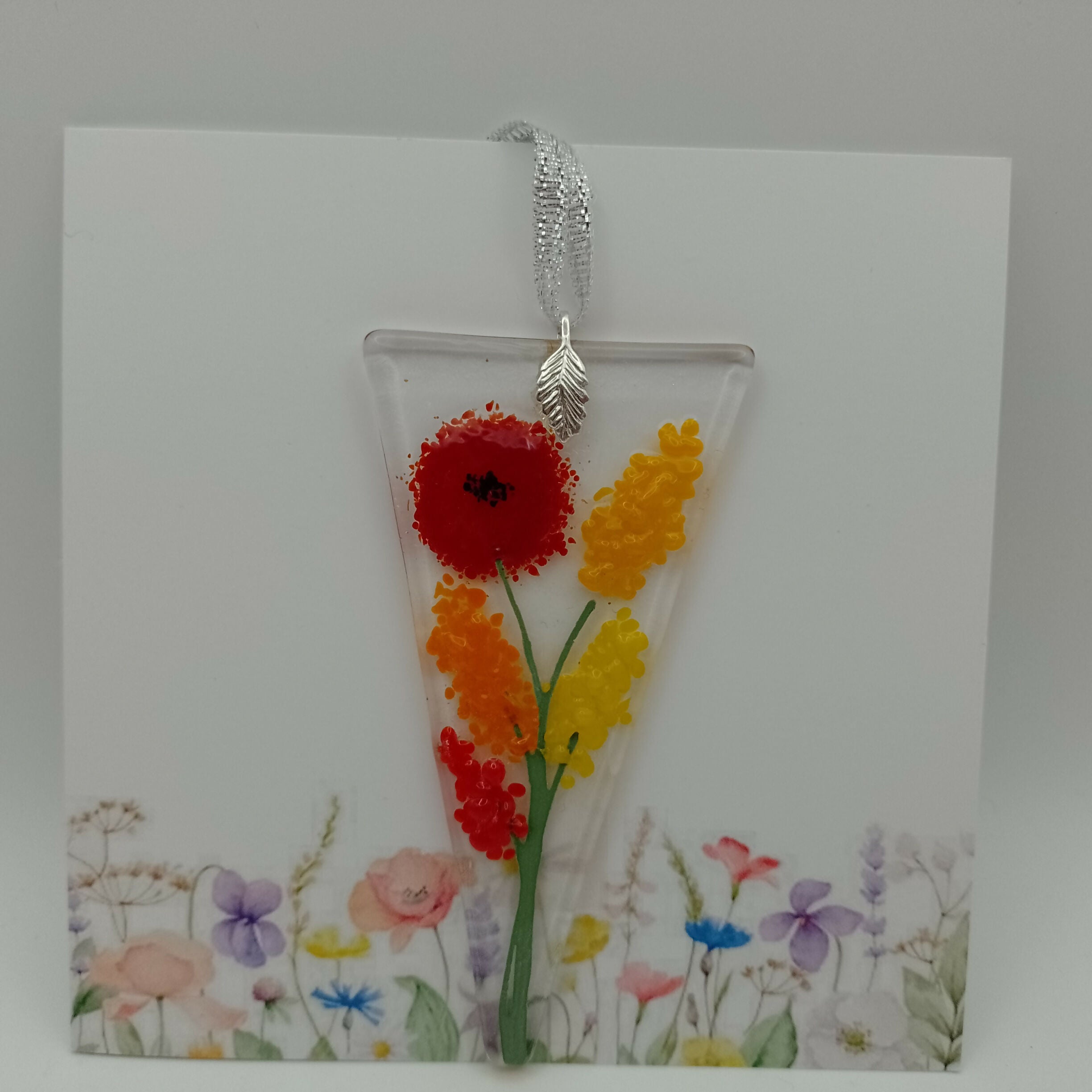 Fused Glass Flower Card
