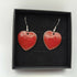 Bright Red Enamel Heart Earrings