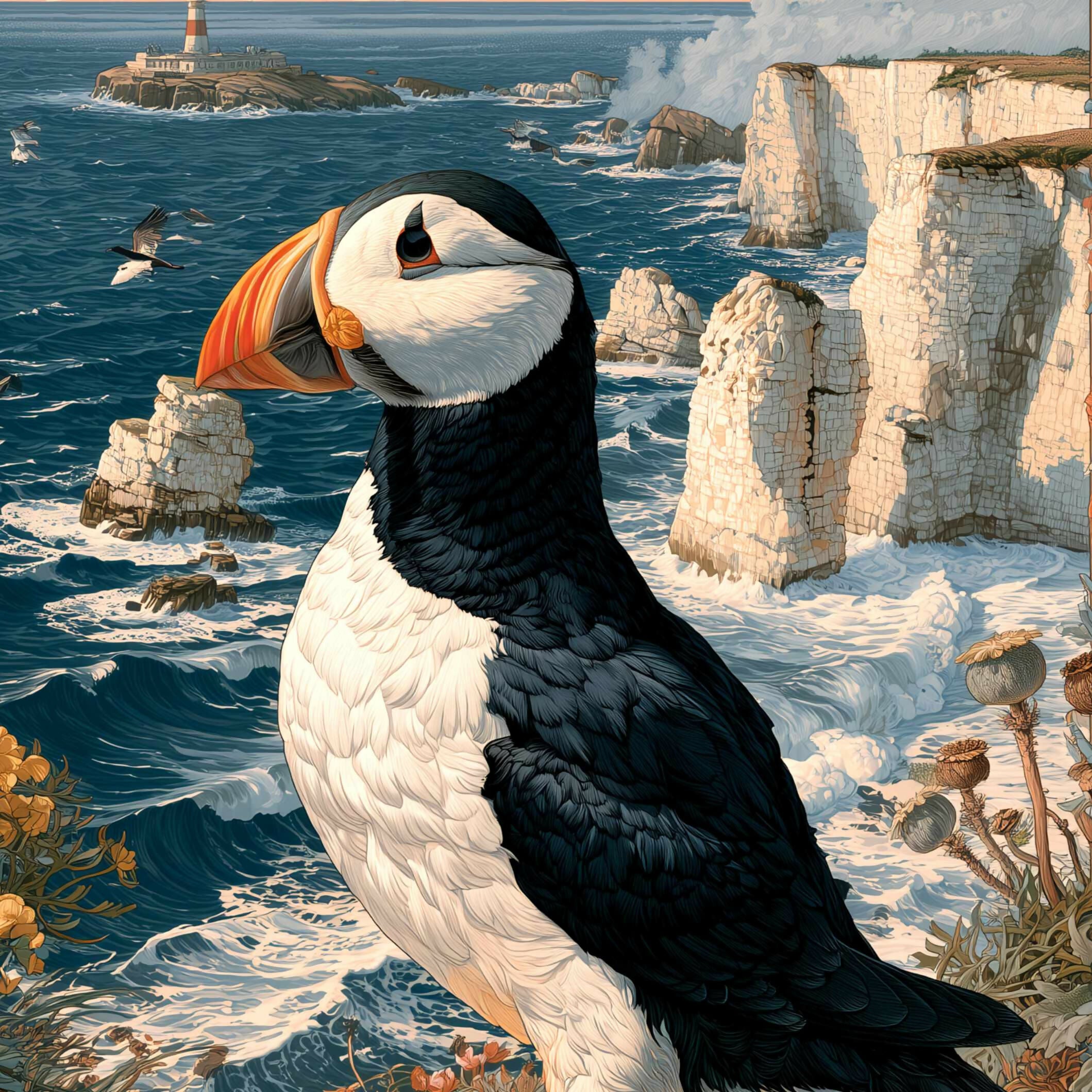 'The Puffin', A3 Framed Print