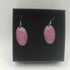 Pink and Purple Striped Enamel Oval Earrings