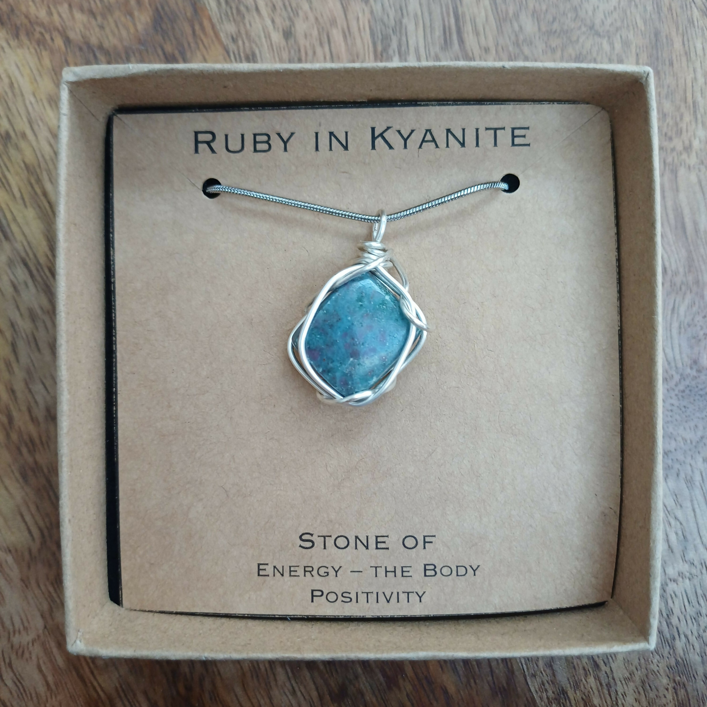 Ruby in Kyanite Wire Wrapped Pendant