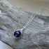 Amethyst Drop Necklace, Sterling Silver