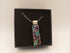 Gold and Purple Hexagon Pattern on Gold and Blue Rippled Dichroic Pendant
