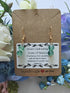 Green Chalcedony Earrings on Gold Coloured Sterling Silver Plated Hooks