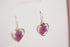 Purple Baby’s Breath Tiny Heart Earrings Sterling Silver