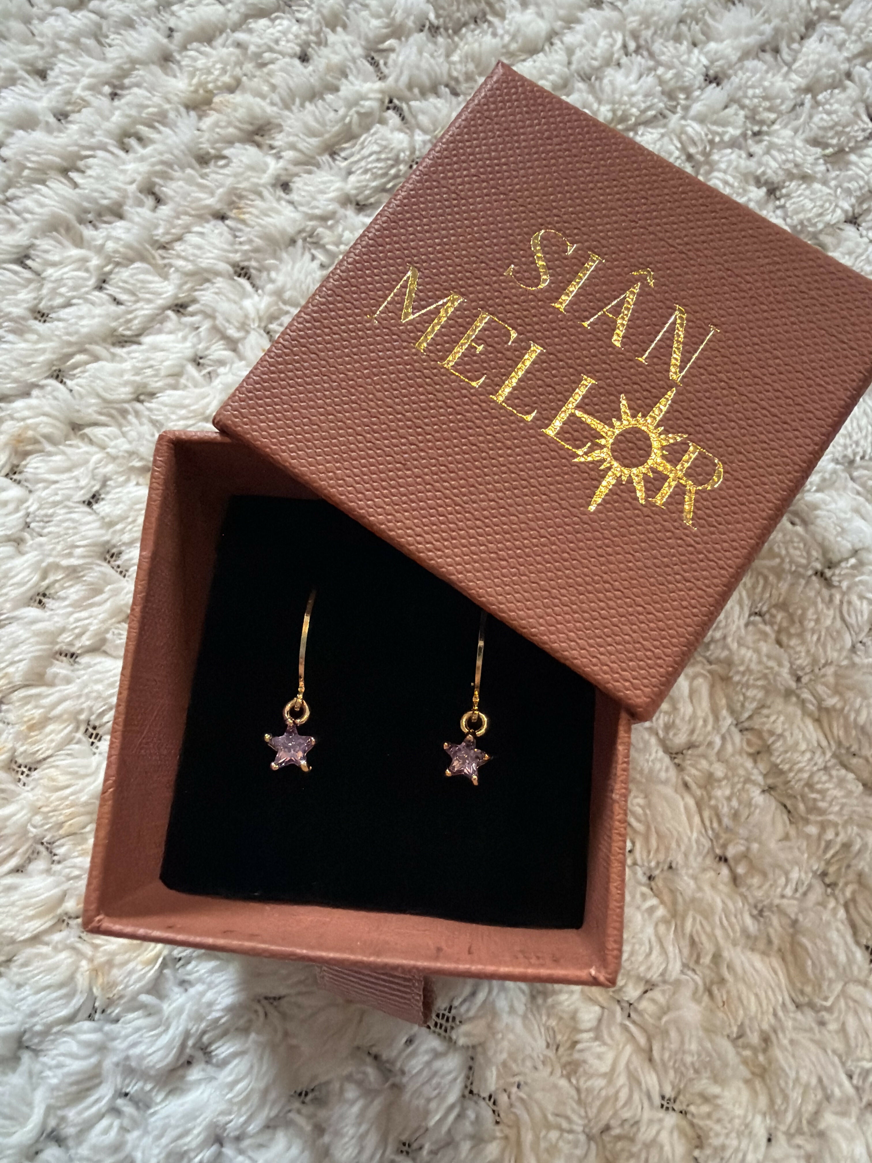 Dainty Star Huggie Hoops Lilac