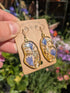 BLUE CORNFLOWER LADY FACE EARRINGS