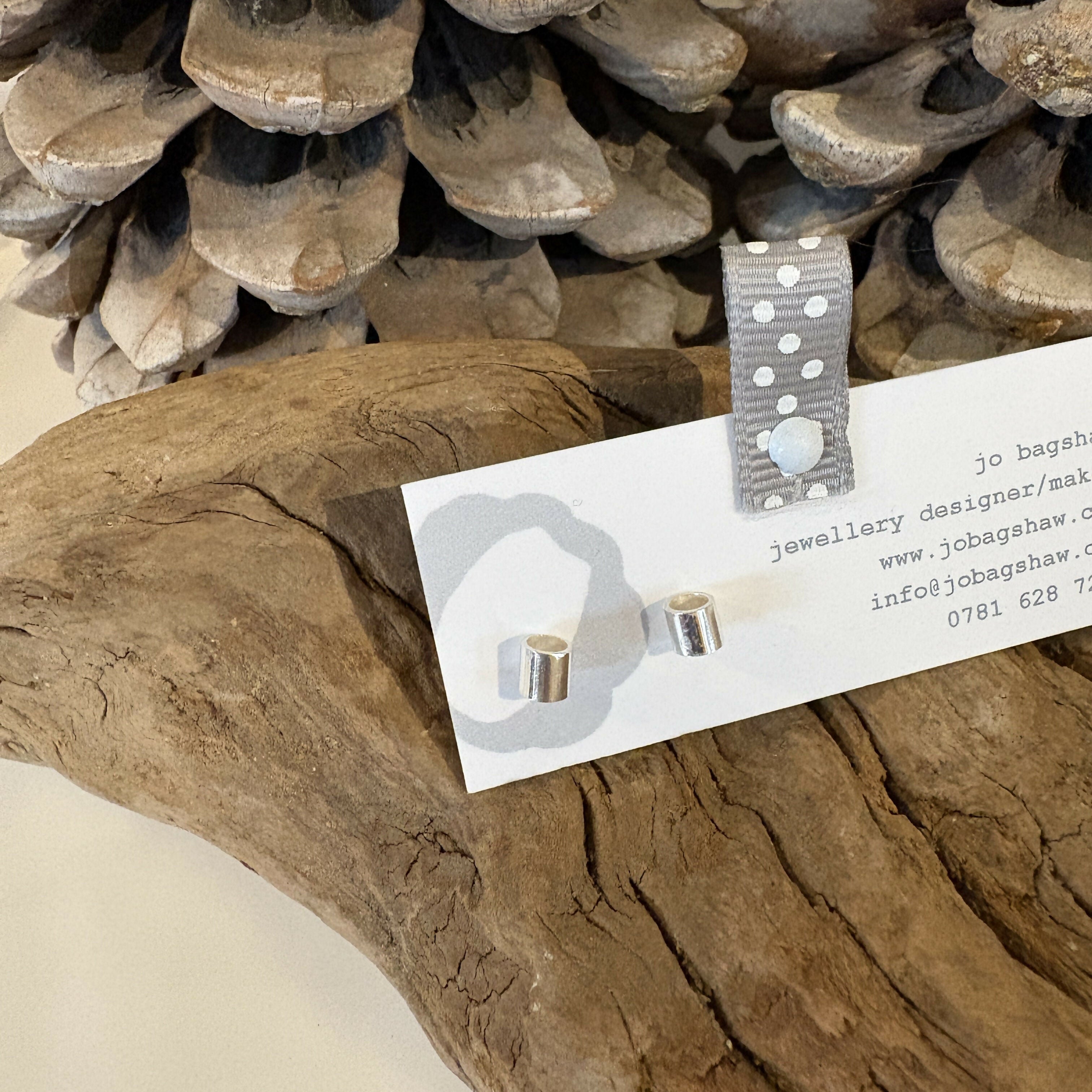 Sterling Silver Tube Stud Earrings