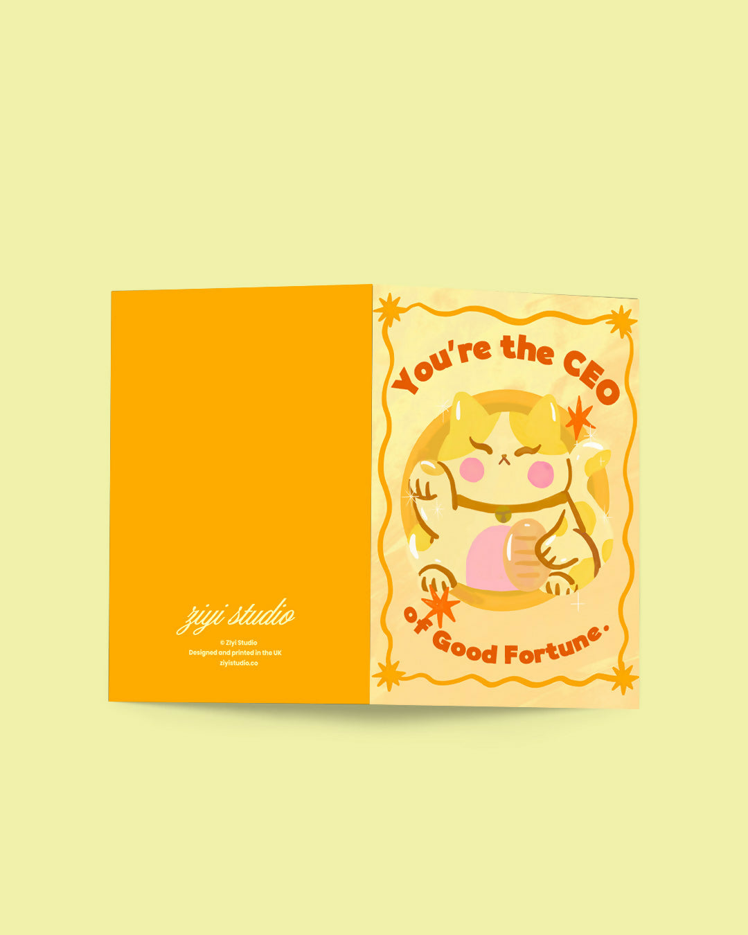 Lucky Cat "You’re the CEO of Good Fortune” Greetings Card