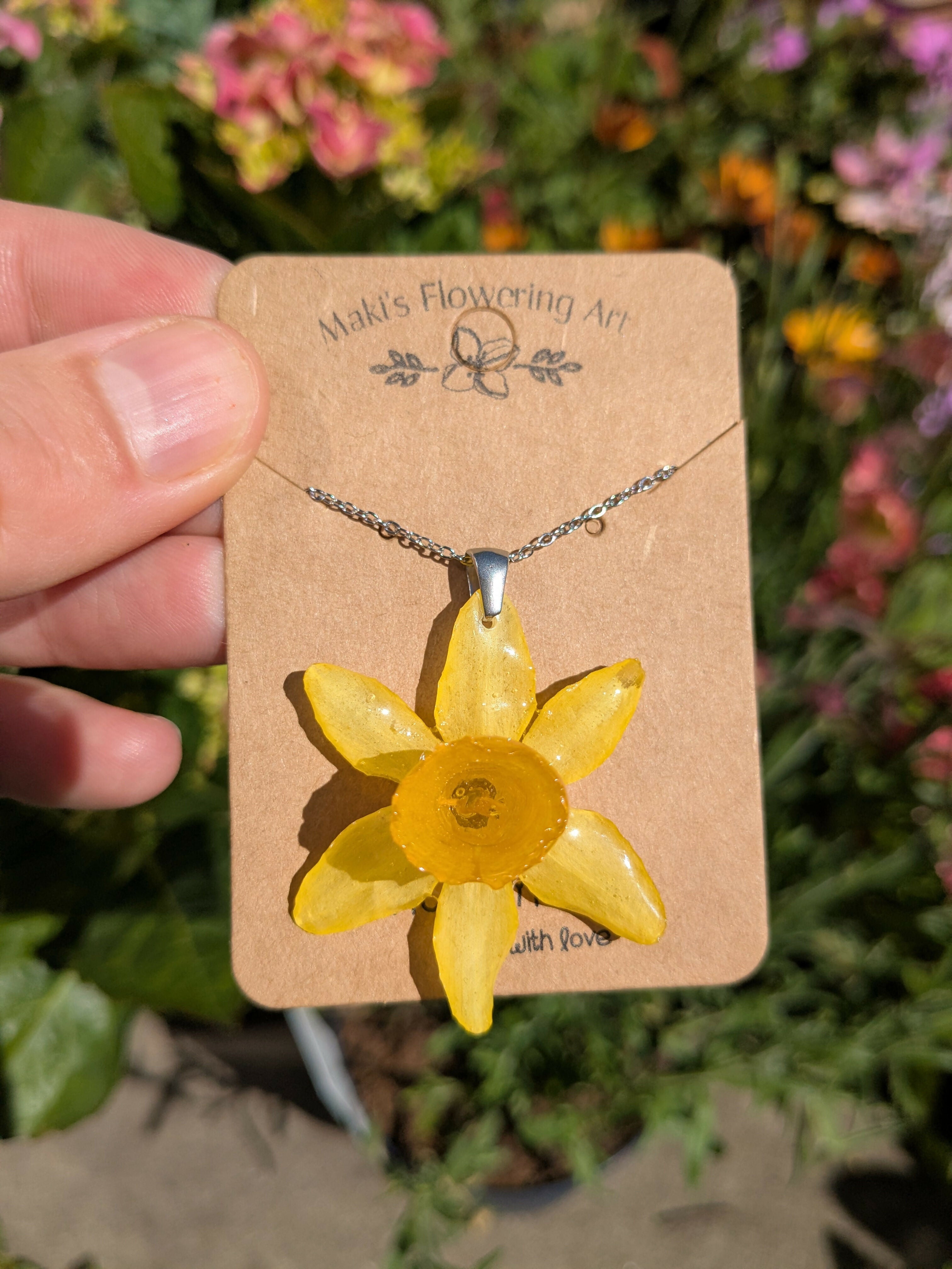 REAL DAFFODIL NECKLACE