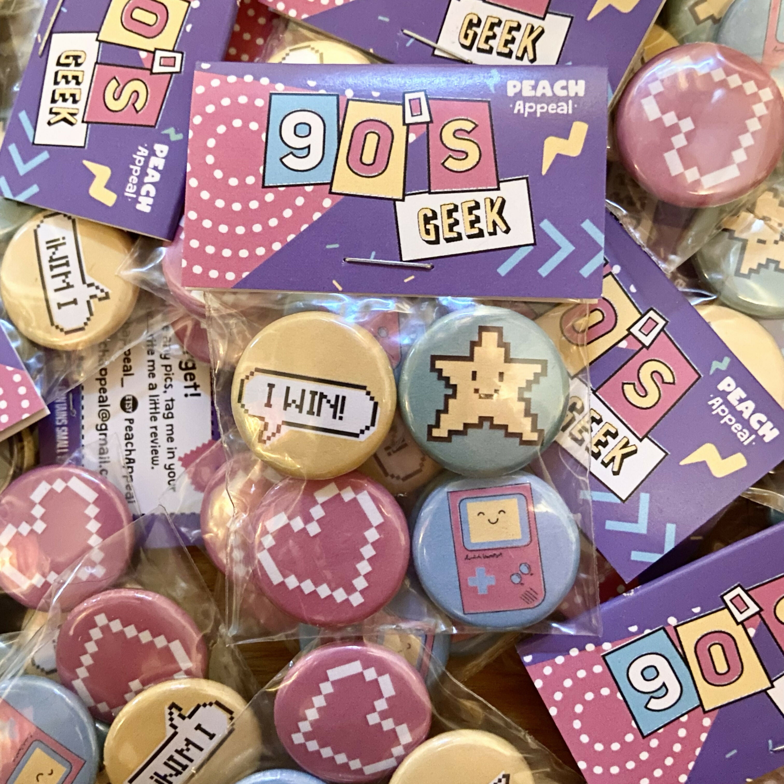 90's Geek Badge Set