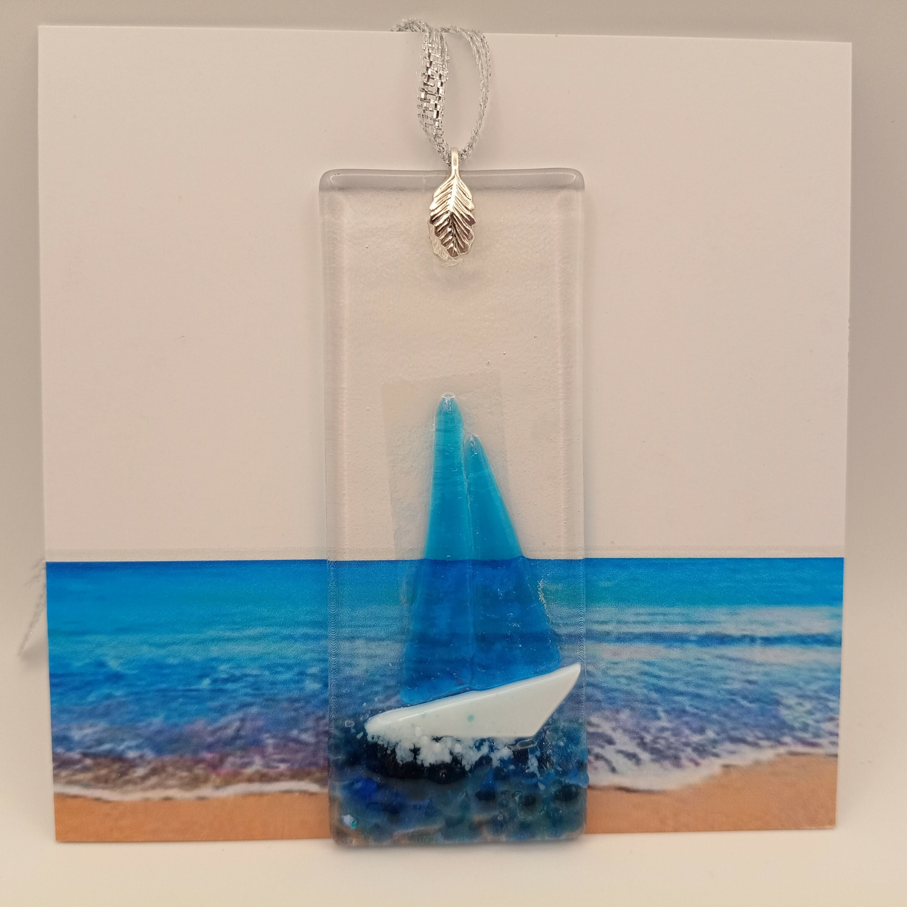 Fused Glass Boat Card