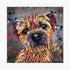 BORDER TERRIER DOG COLOUR SPLASH FRAMED ARTWORK.