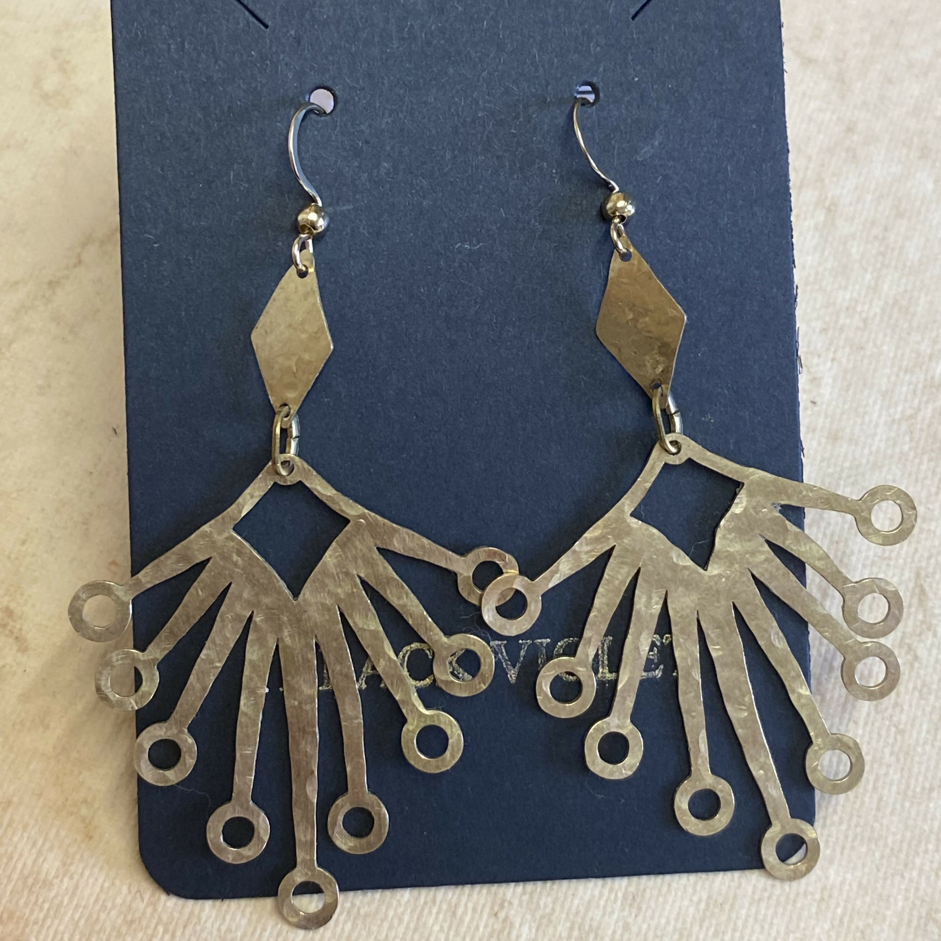 Ancient Style Hammered Brass Earrings