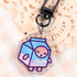 Snack Cats Glitter Keychain | Food Cat Acrylic Charm | Sparkly Bag Charm