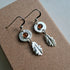 Handmade Silver Oak Leaf Earrings With Amber Stones