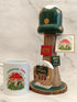 30cm Green Handmade, Free Standing Painted Wooden Bell Shaped Topped Toadstool Elf House - Whimsical Woodland Ornament & Holiday Keepsake