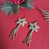 Christmas Shooting Star Earrings; Macrame Gold Sparkly Knotted Cord Festive Handmade Earrings