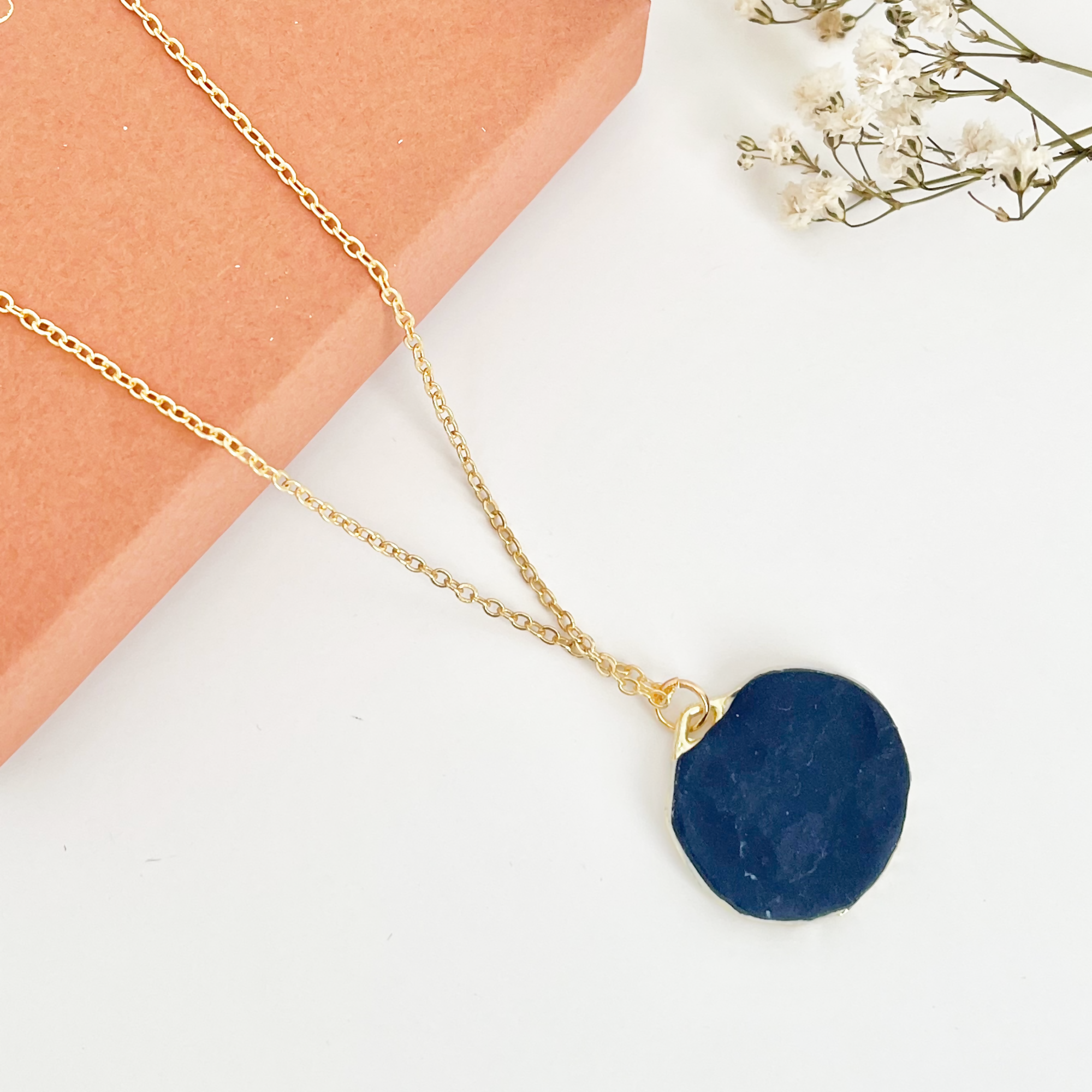 Blue China Necklace No. 2 - Handmade Polymer Clay Necklace