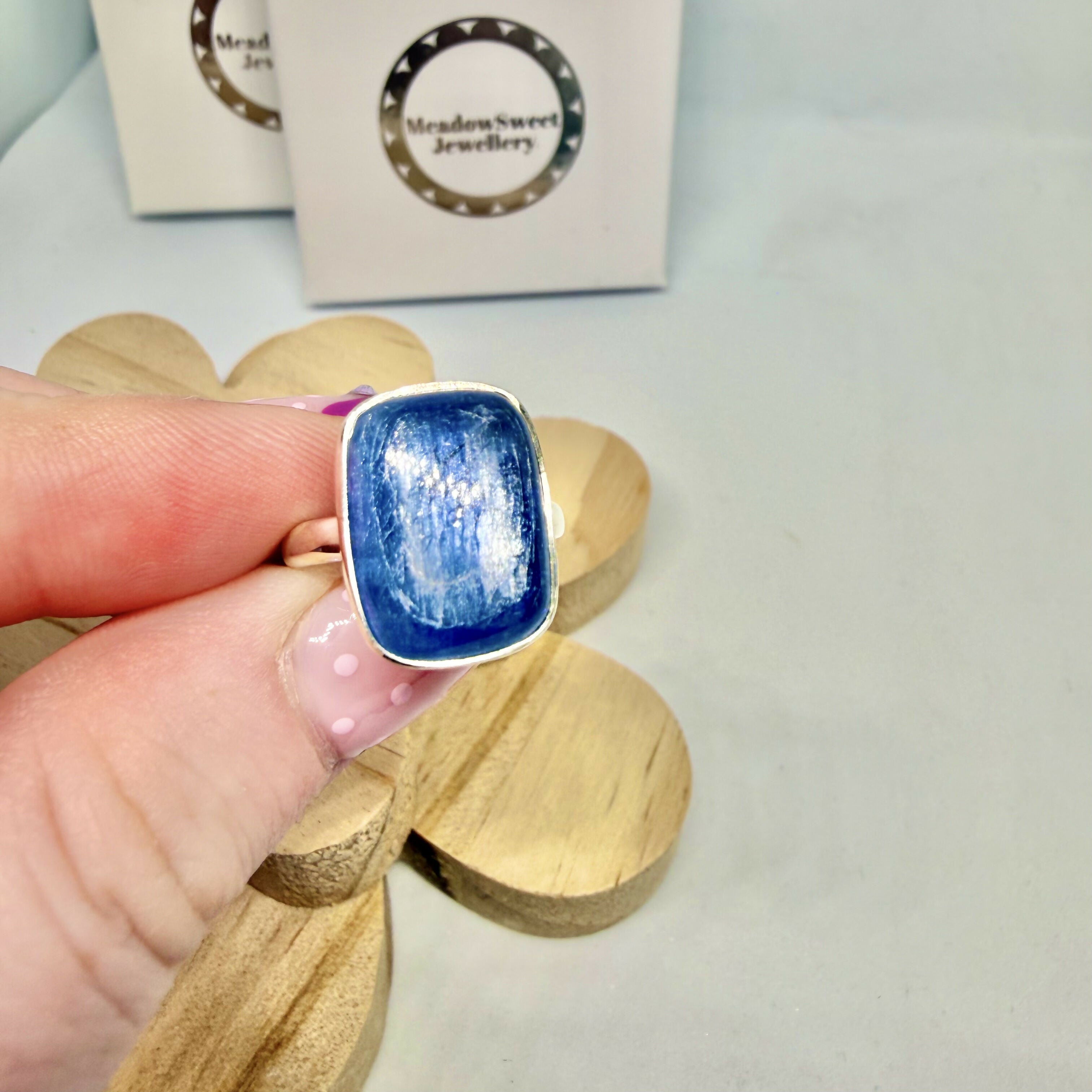 BLUE KYANITE RING SIZE M 1/2