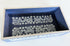 Hand-printed Small Blue Wooden Tray With Floral and Bird Design.