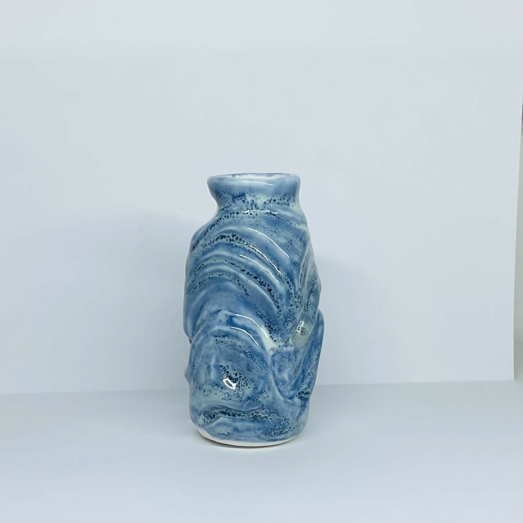 Little Blue Vase with Sea Glass