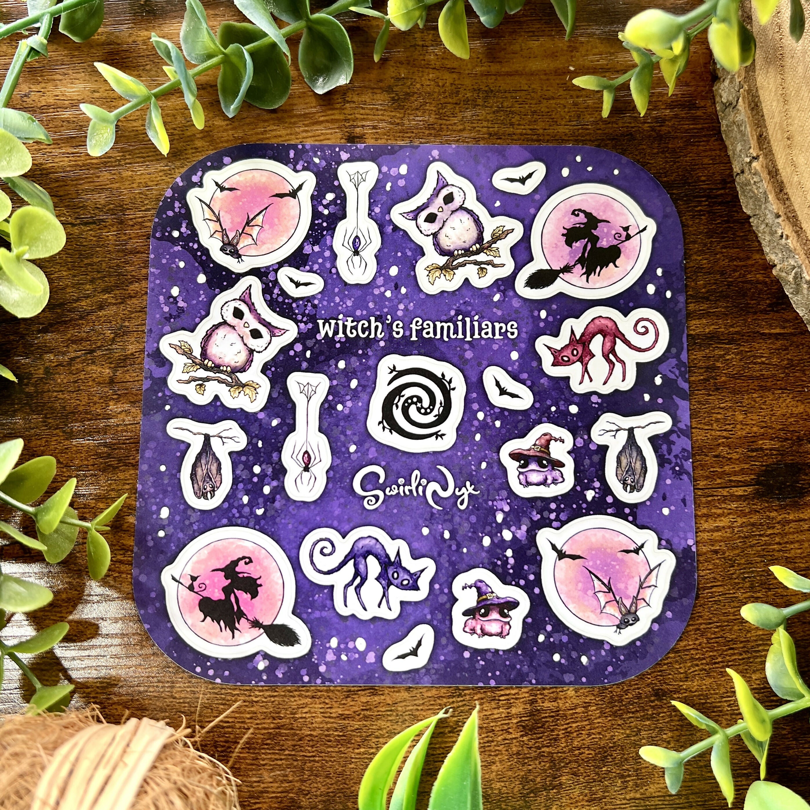 Witch's Familiars Purple Sticker Sheet