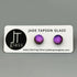 Magenta Dichroic Fused Glass Sterling Silver Stud Earrings - Handmade by Jade Tapson Glass.