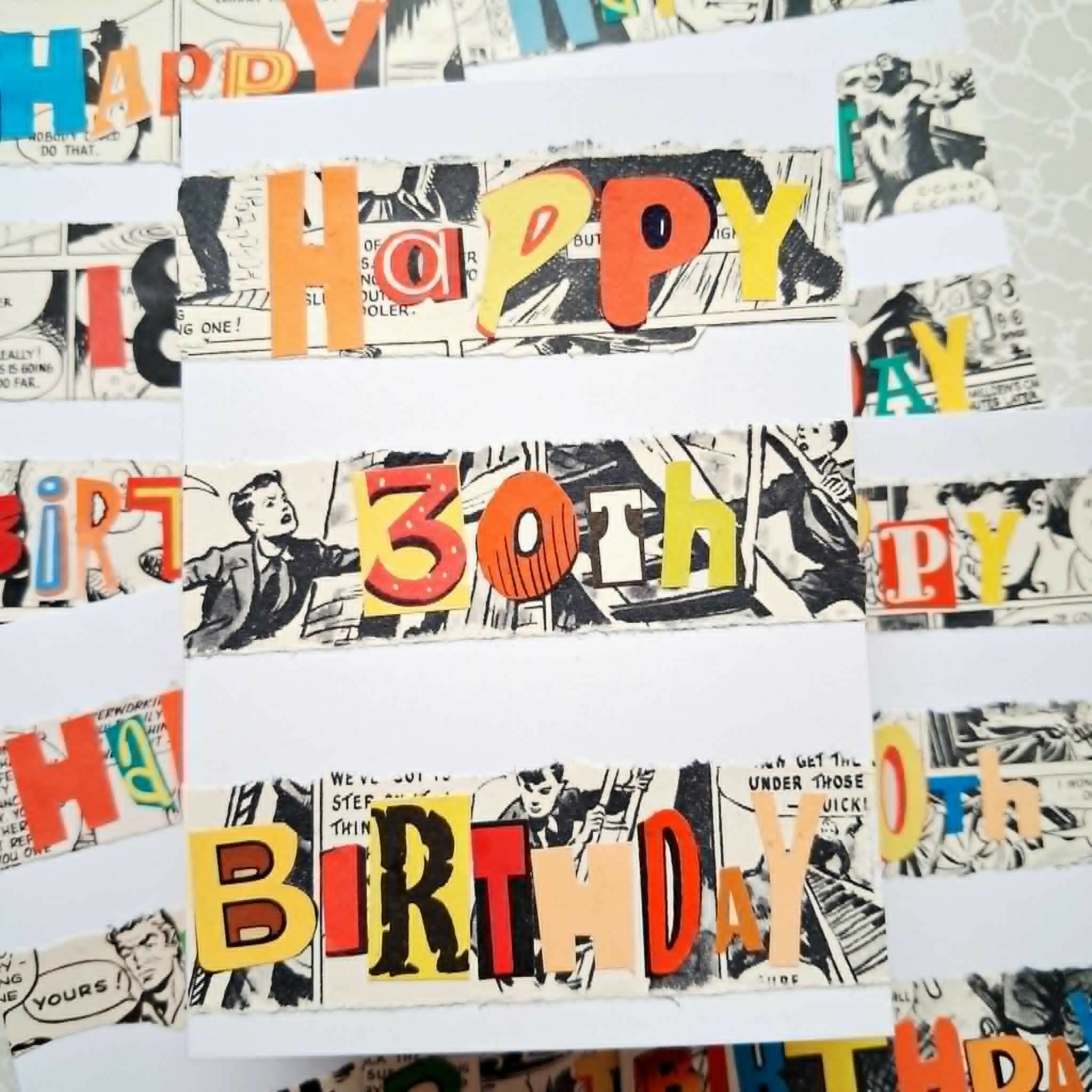 30th Birthday Comic Book Upcycled Card