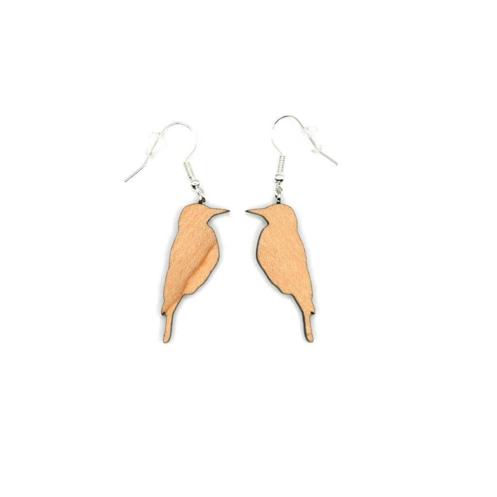 Green Woodpecker Dangle Earrings