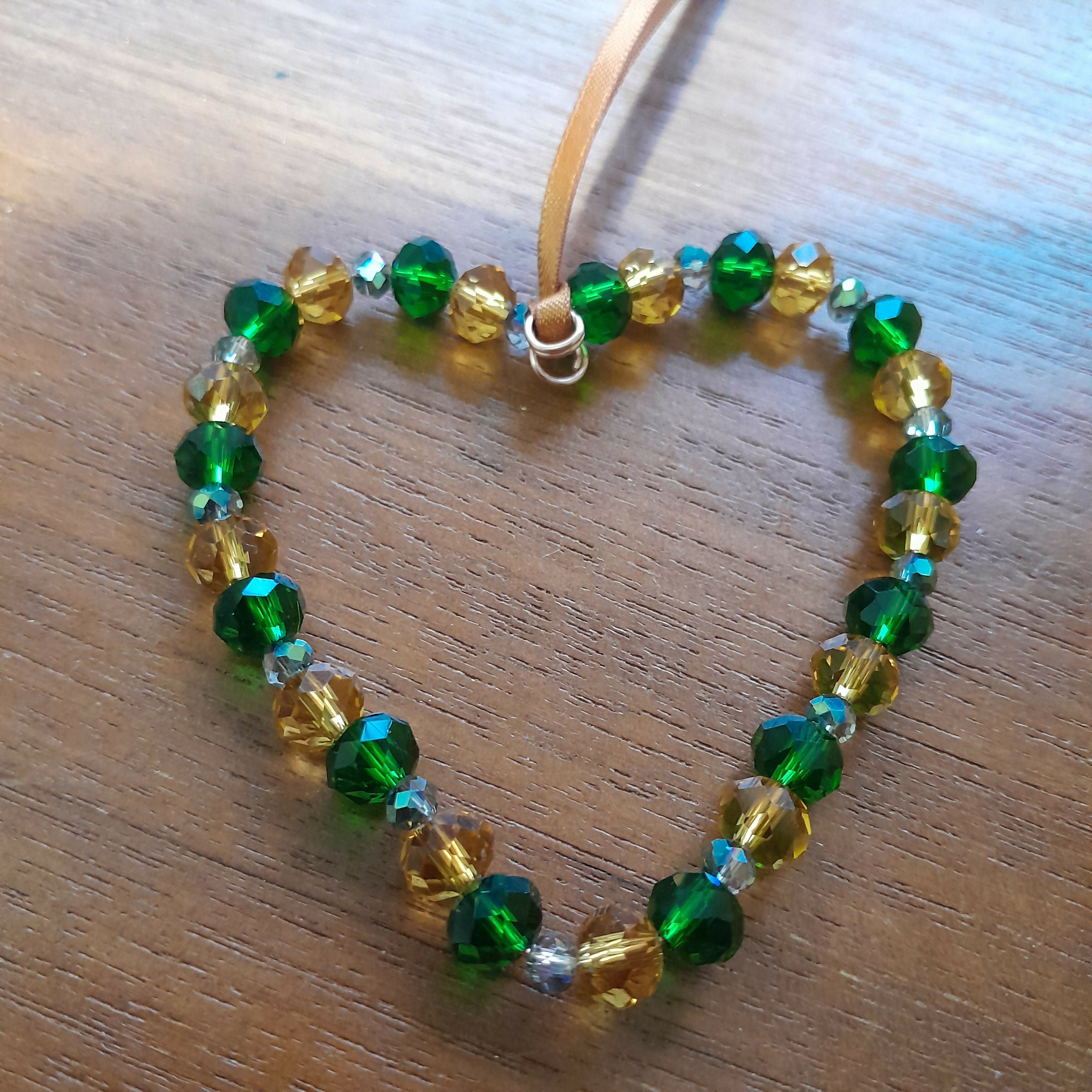 Love Token/Tree Jewellery Pure copper Wire with Faceted Glass Beads.