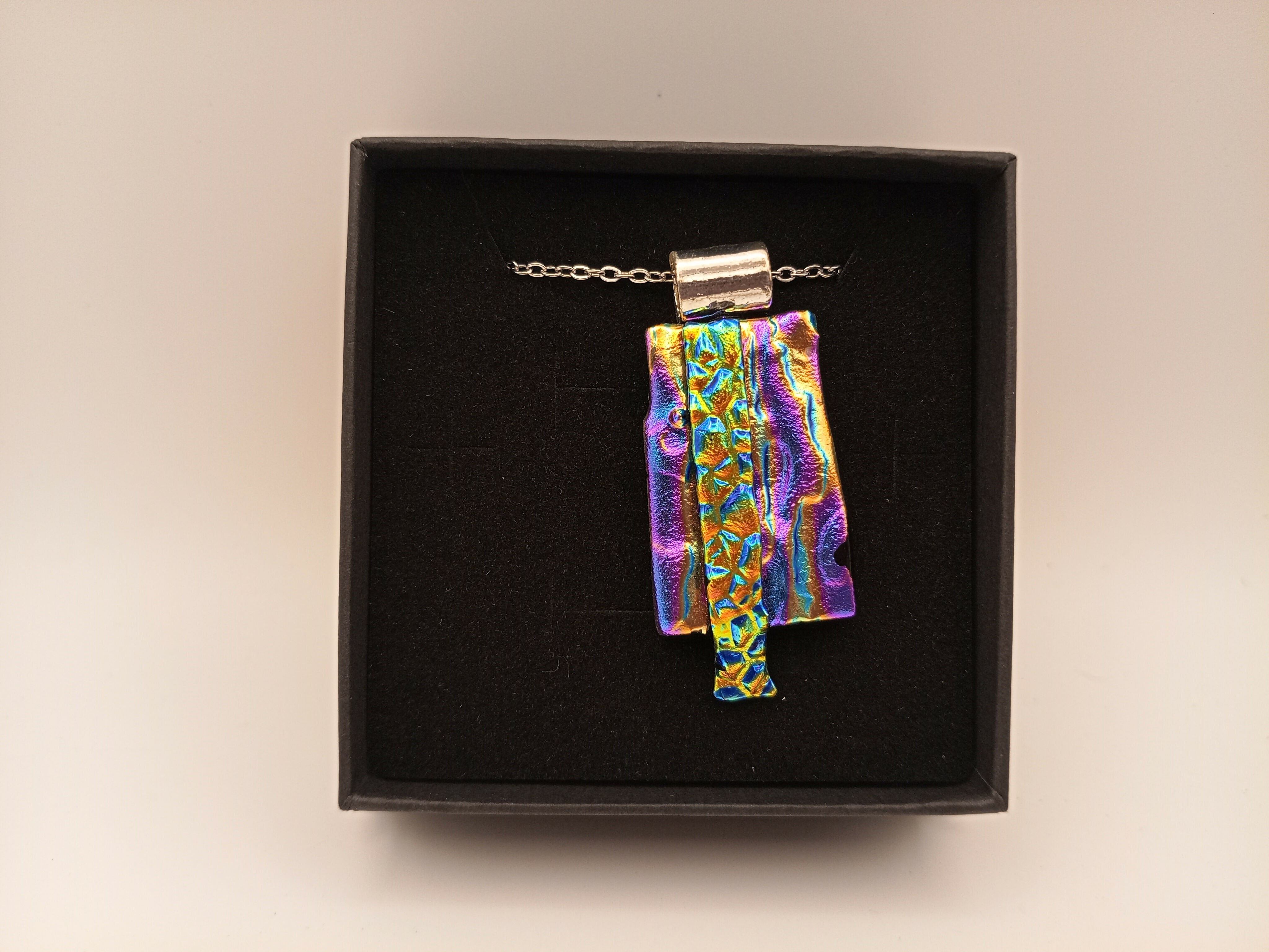 Purple Gold and Green Dichroic Pendant