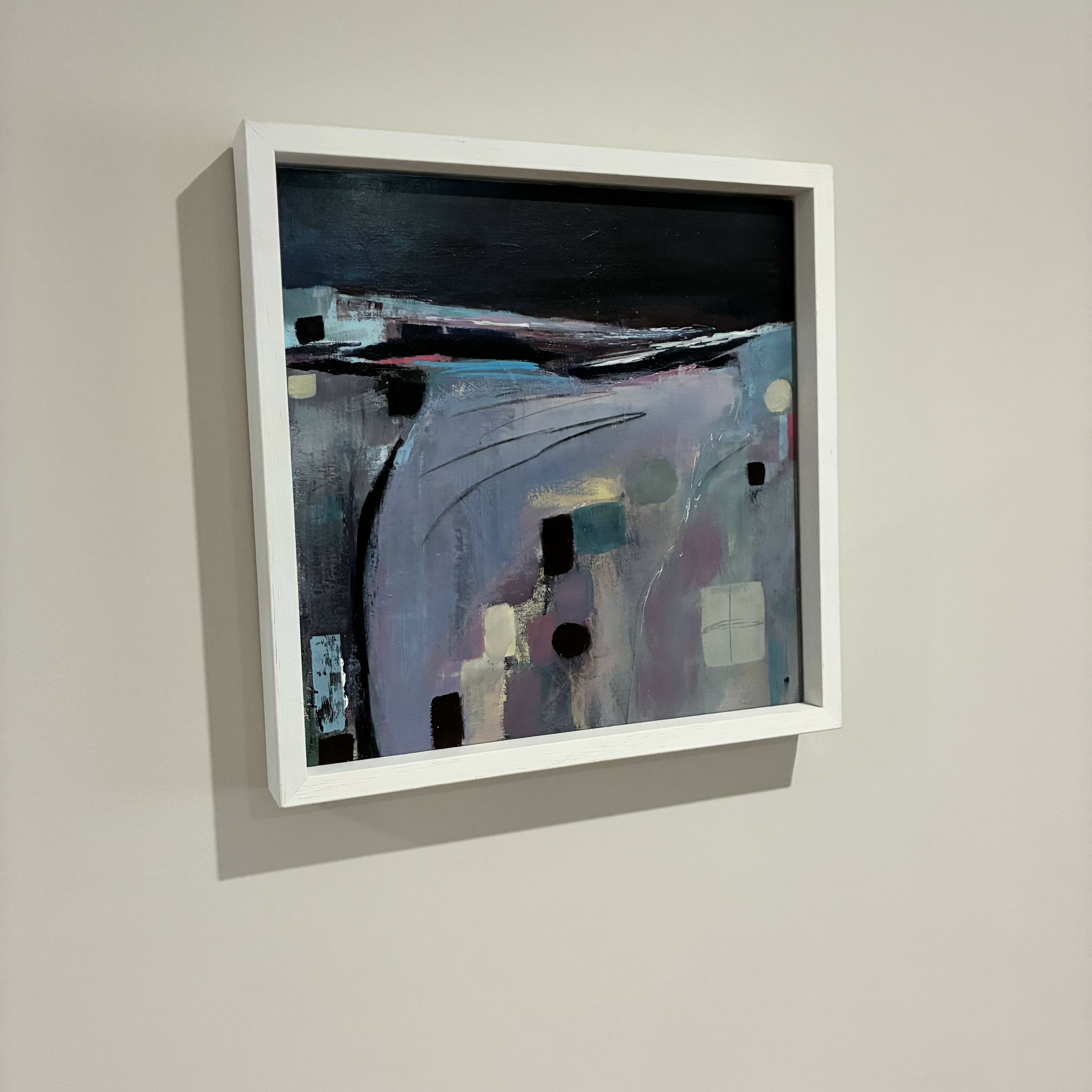 Abstract Landscape Acrylic Painting on wood panel in tray frame-'Step this Way'