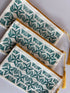 Hand printed Zip Pouch with Turquoise Star Design.