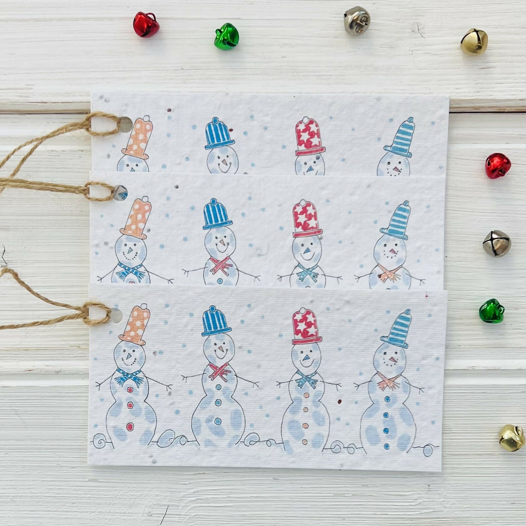 snowmen seed gift tags