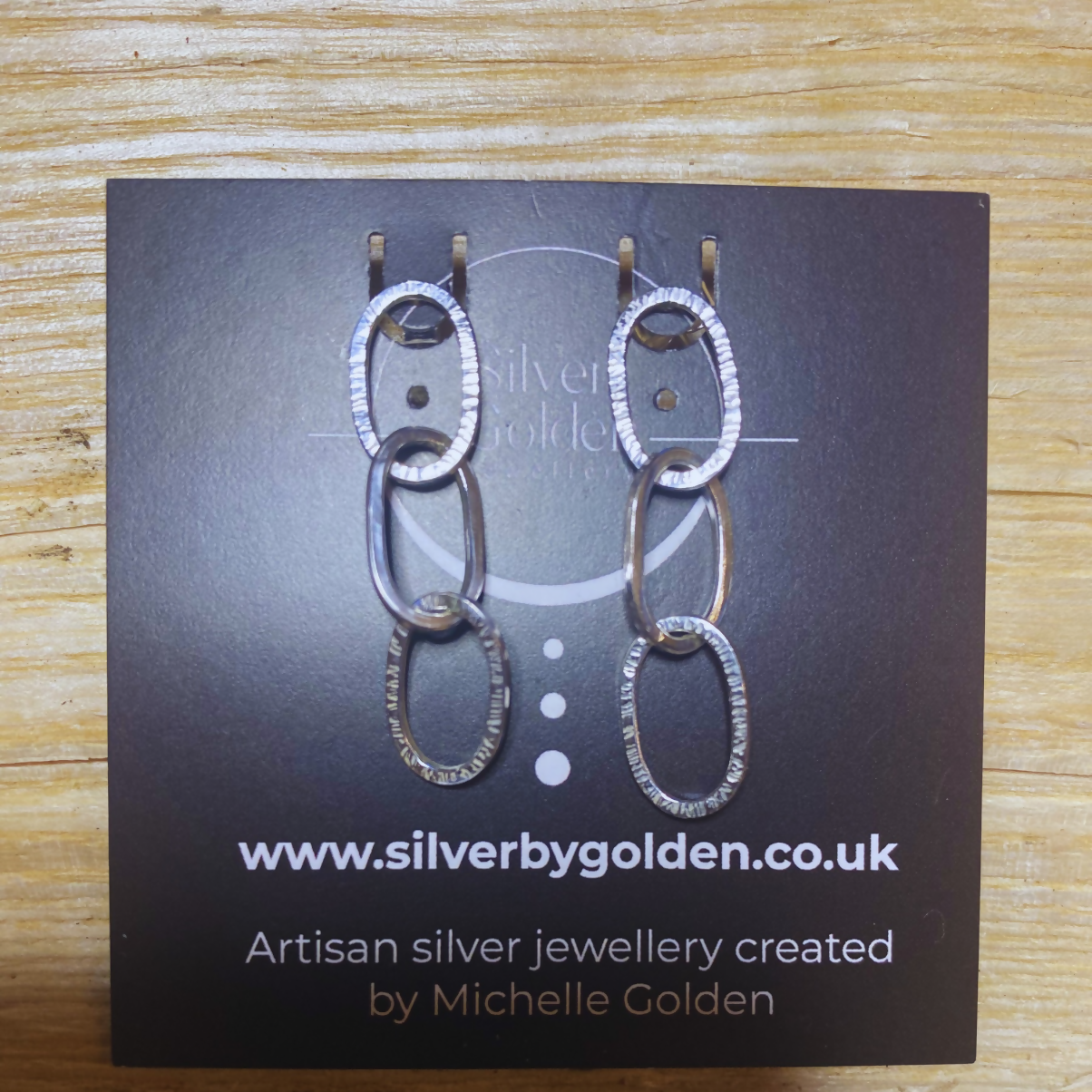 Sterling Silver Oval Linked Vertical Earrings