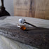 Handmade Adjustable Silver Acorn Ring With Amber, Size R