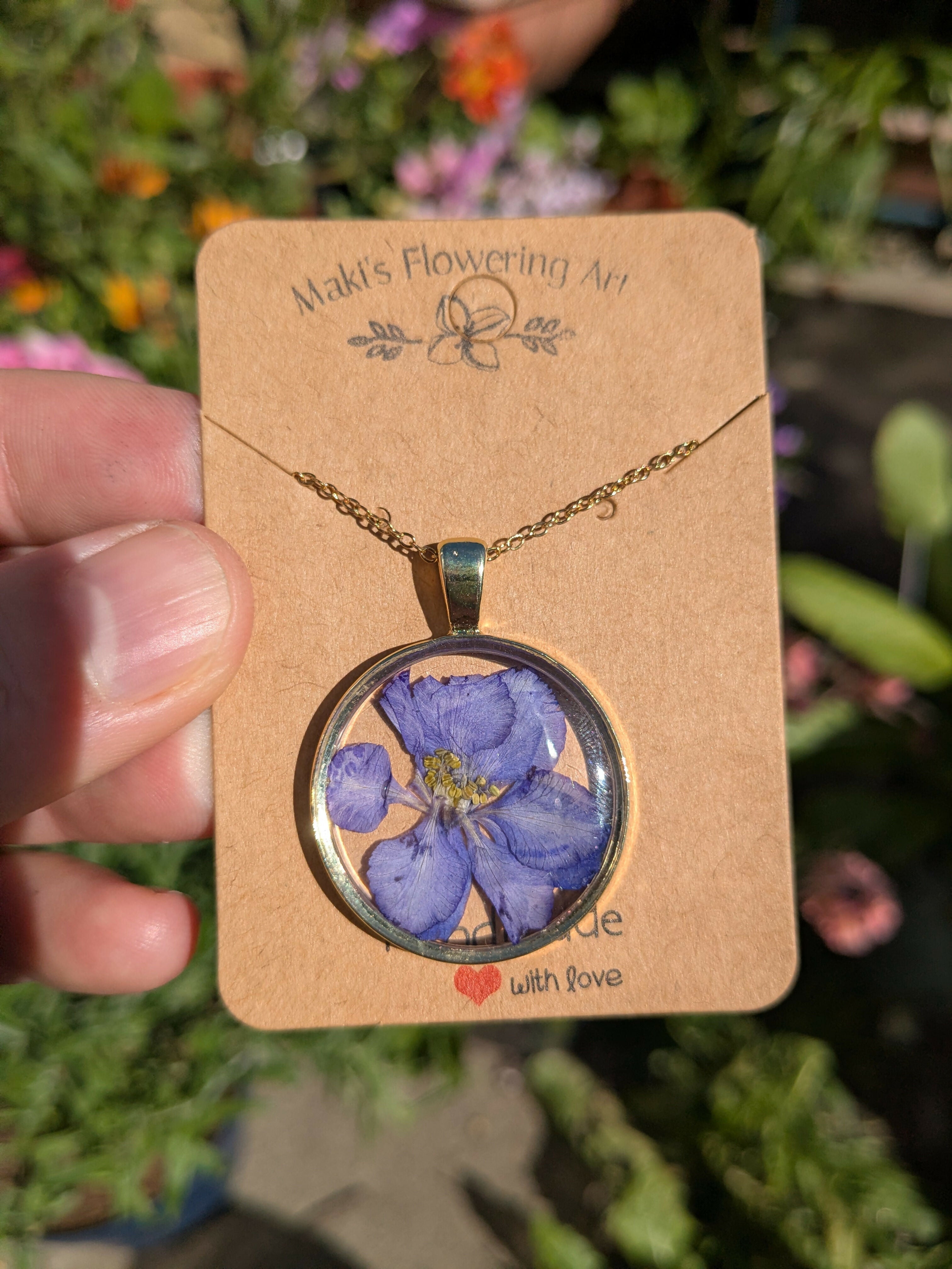 PURPLE LARKSPUR NECKLACE