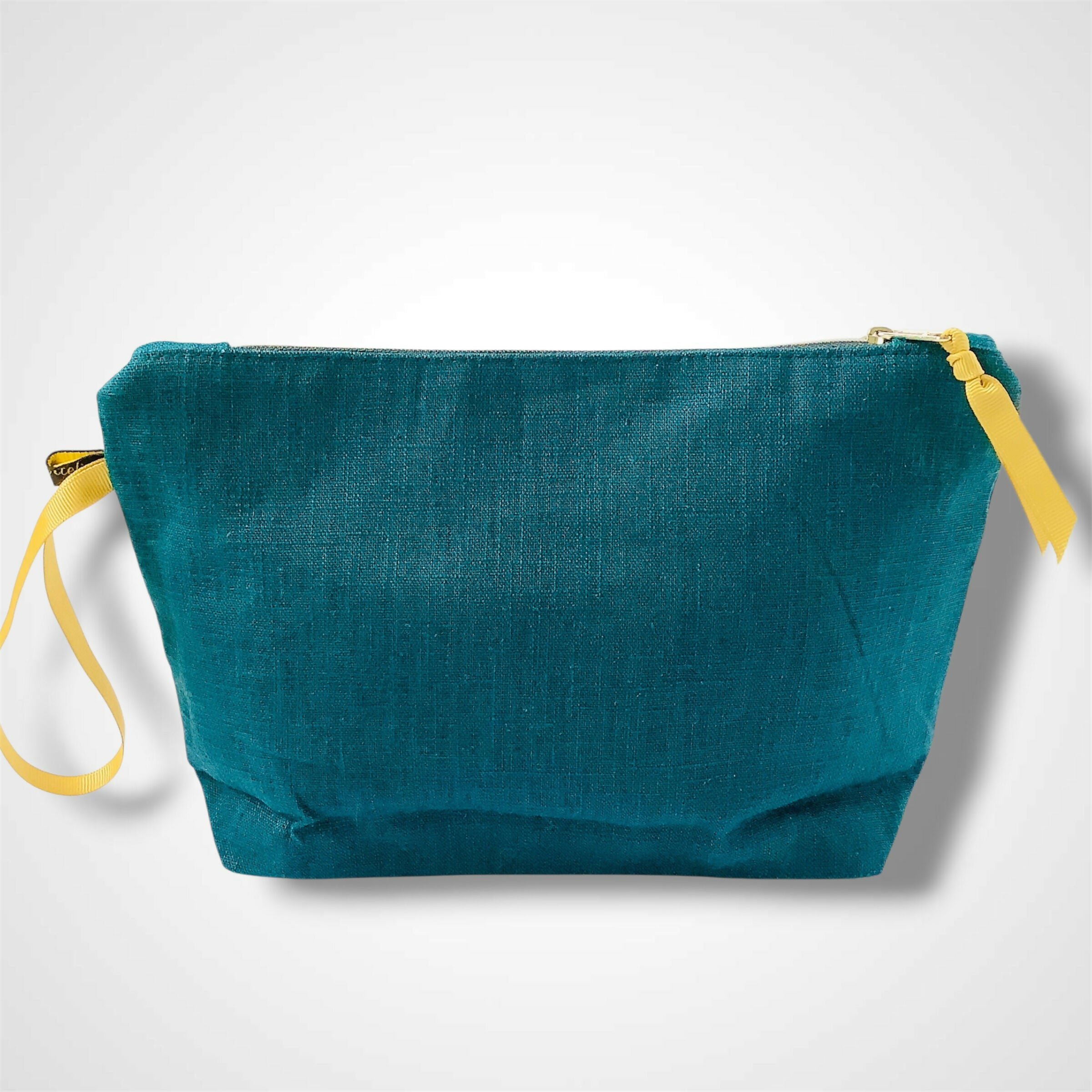 Turquoise Hummingbirds Linen Women’s Makeup Bag