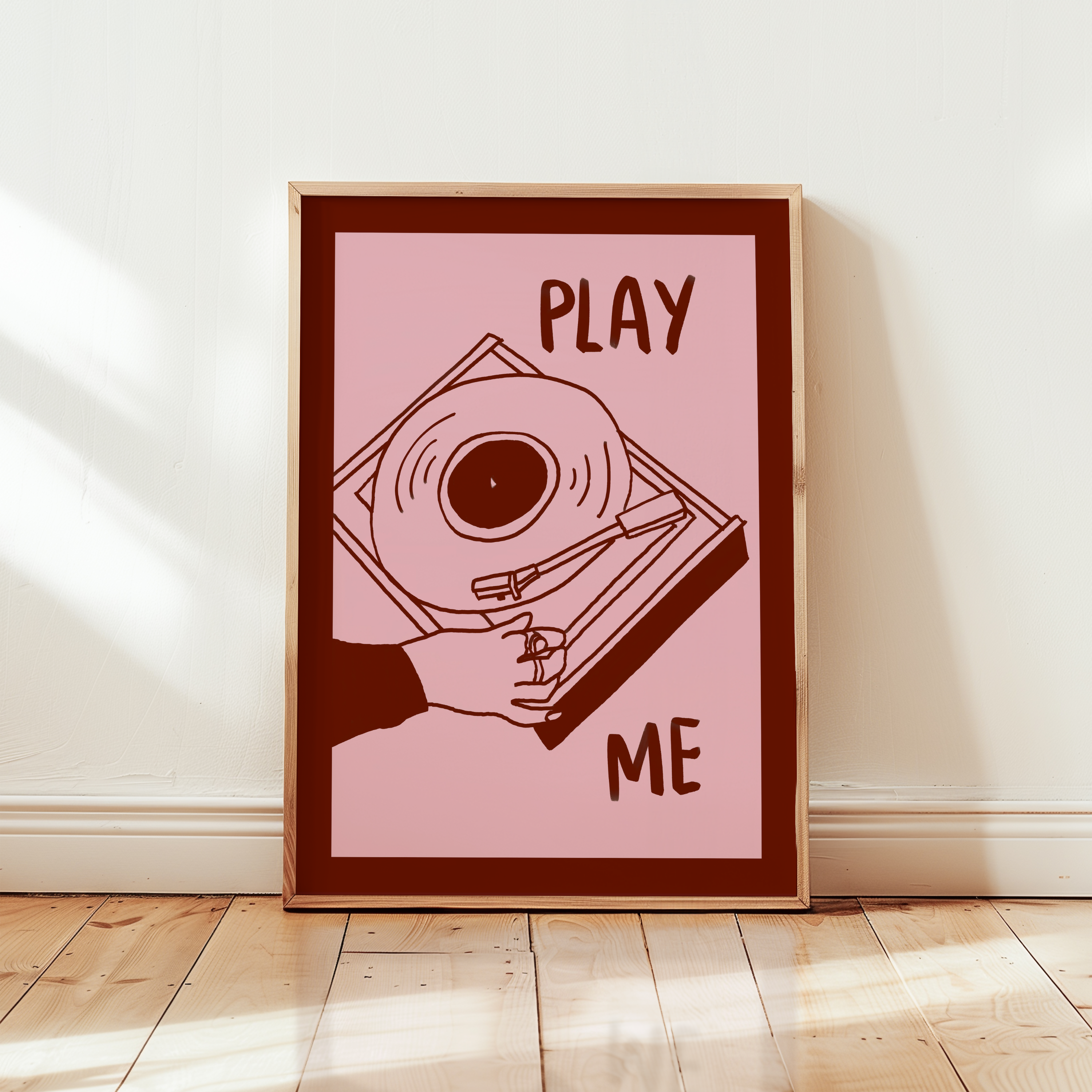Play Me Record Player Print