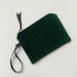 Green Hummingbirds Velvet Zip-Up Pouch with Wrist Strap