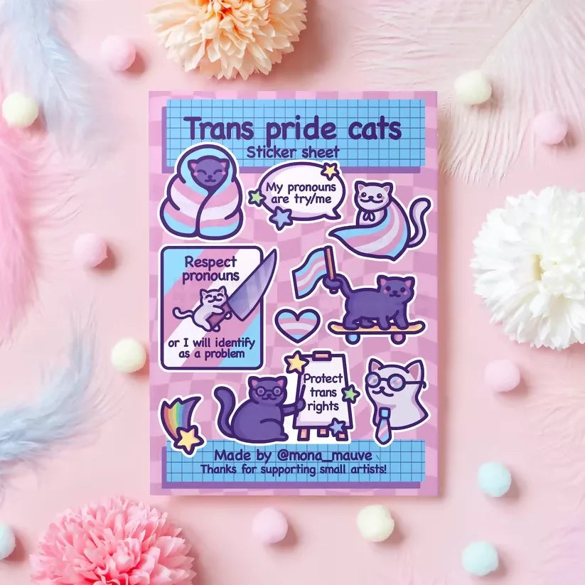 Sticker Sheet - Cat Themed