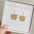 Yellow Real Flower Butterfly Earrings Gold Plated