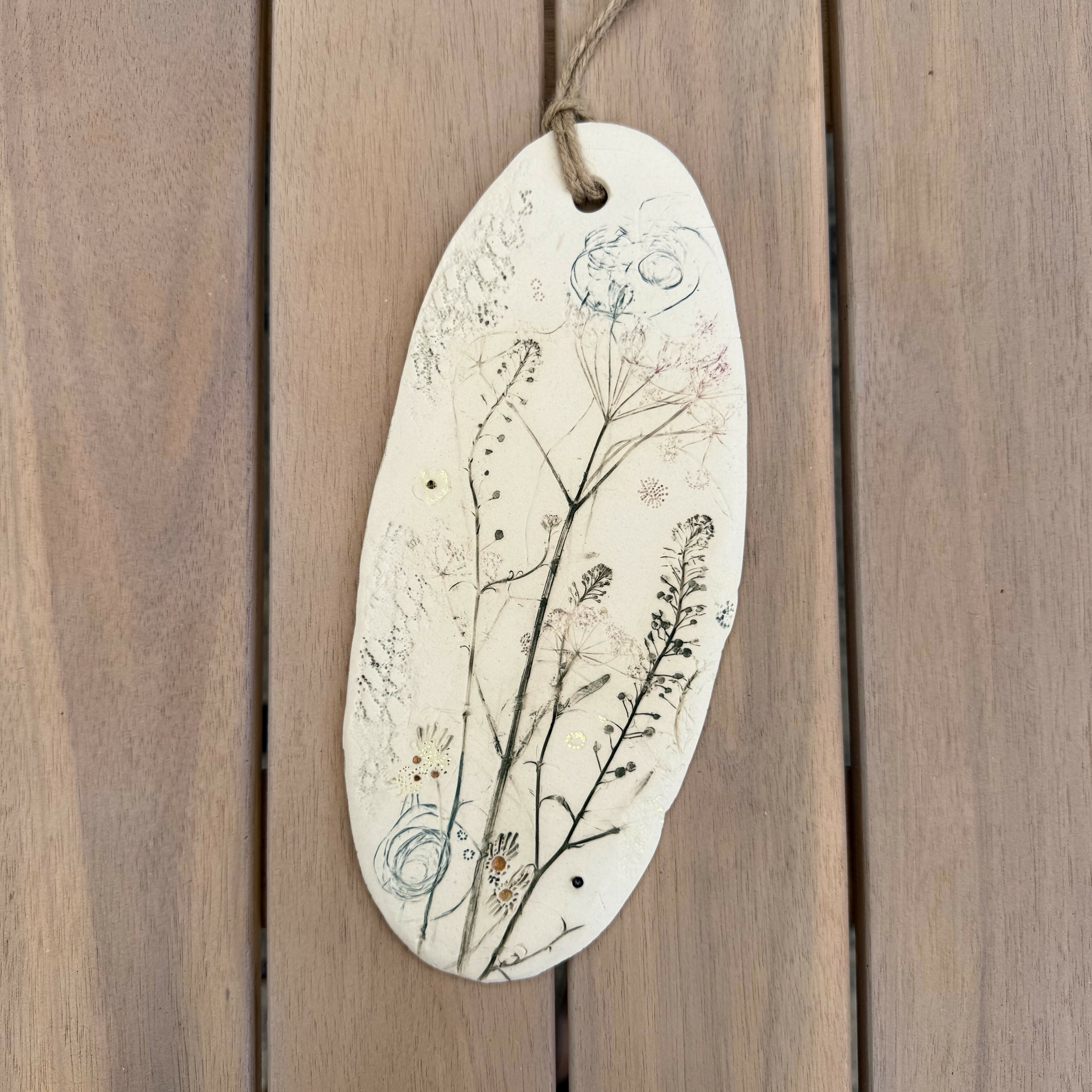 Botanical ceramic shard