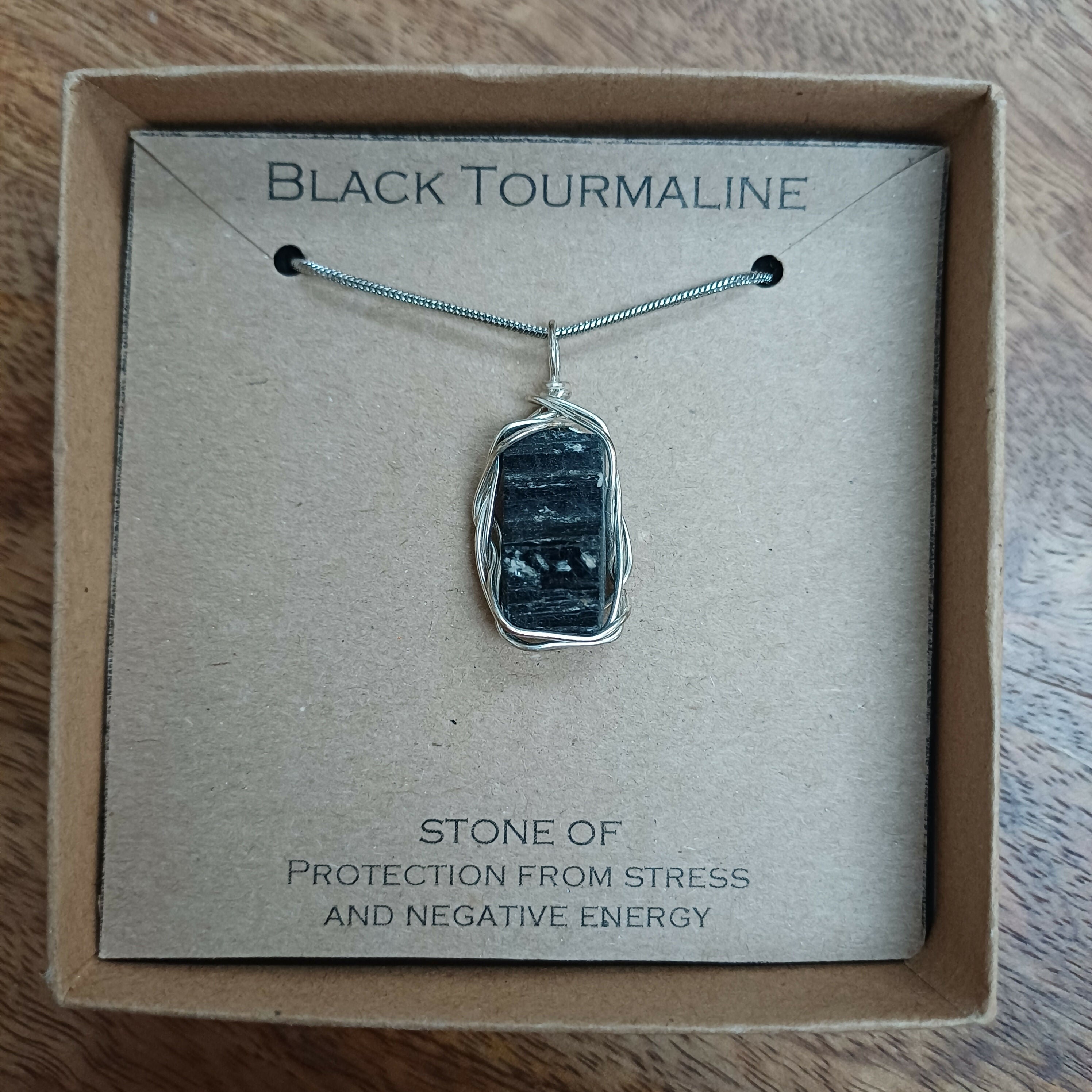 Black Tourmaline Wire Wrapped Pendant